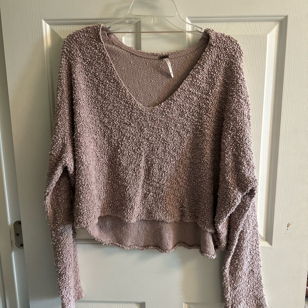 Free People V-Neck Sweater - Soft Purple